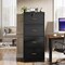 4-Drawer Locking File Cabinet Solid Wood Vertical Organizer for Home and Office Use